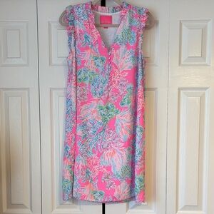 Lilly Pulitzer Cally Shift Dress in "Prosecco Pink Seaing Things"-Size 6